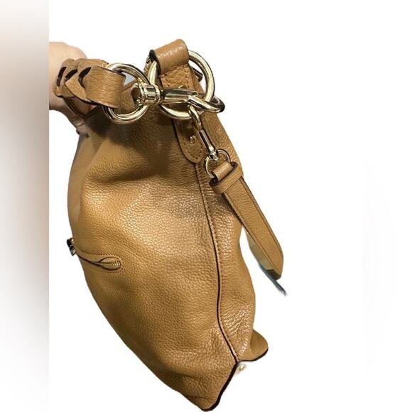 Coach 2Way Bag Abby Duffle Cognac Goldtone F31507 Leather Hobo + Crossbody Strap - Picture 7 of 15